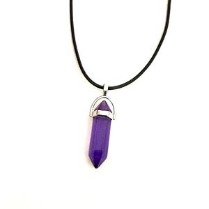 ⭐️ 5 for $25 Hexagonal Crystal Pendant Necklace Black Braided Cord